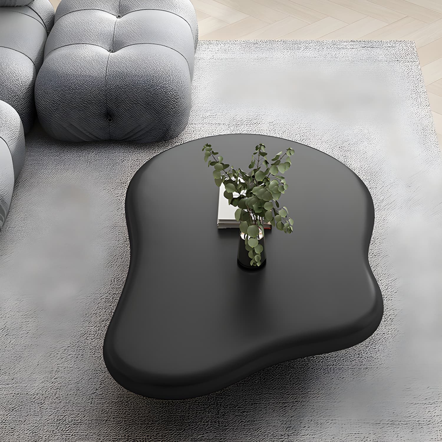 Solid Wood 4 Legs Coffee Table Minimalist Modern Coffee Table - image 6