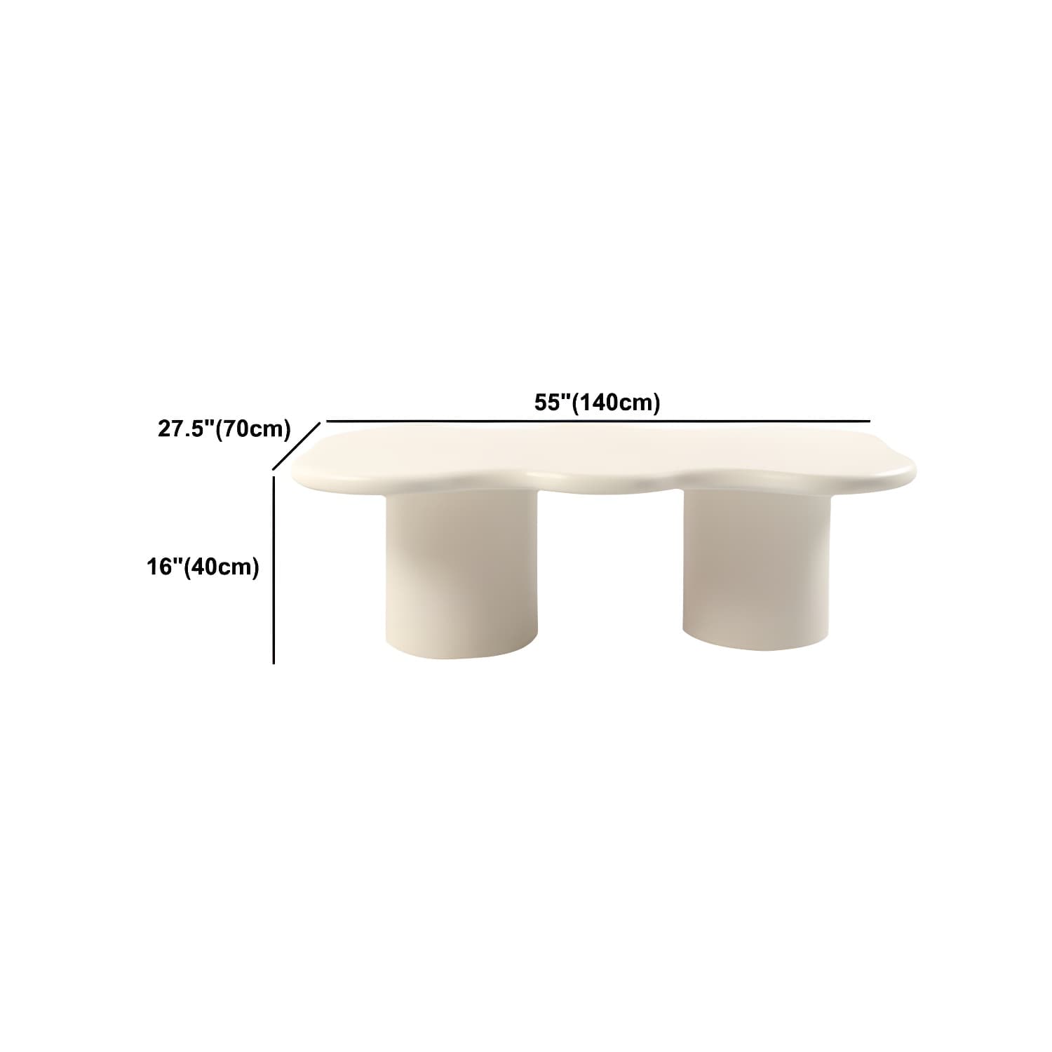 Solid Wood Coffee Table White Minimalist Coffee Table for Living Room - image 19