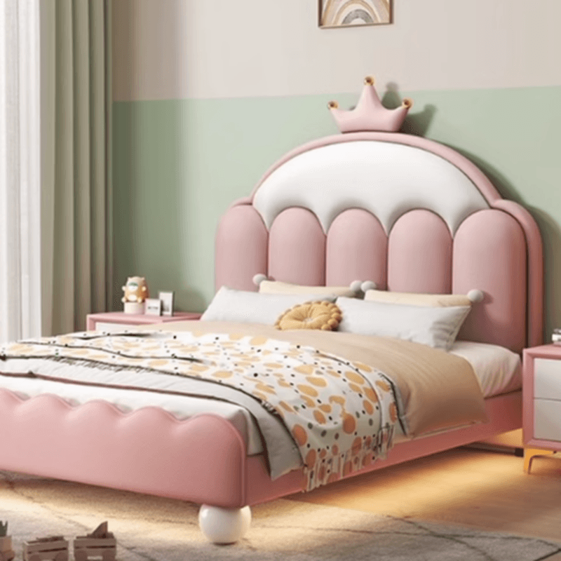 Modish Full/Twin Pine Wood Panel Headboard with Arched Shape, No Distressing, Sponge Fill, and Adjustable Height - image 8