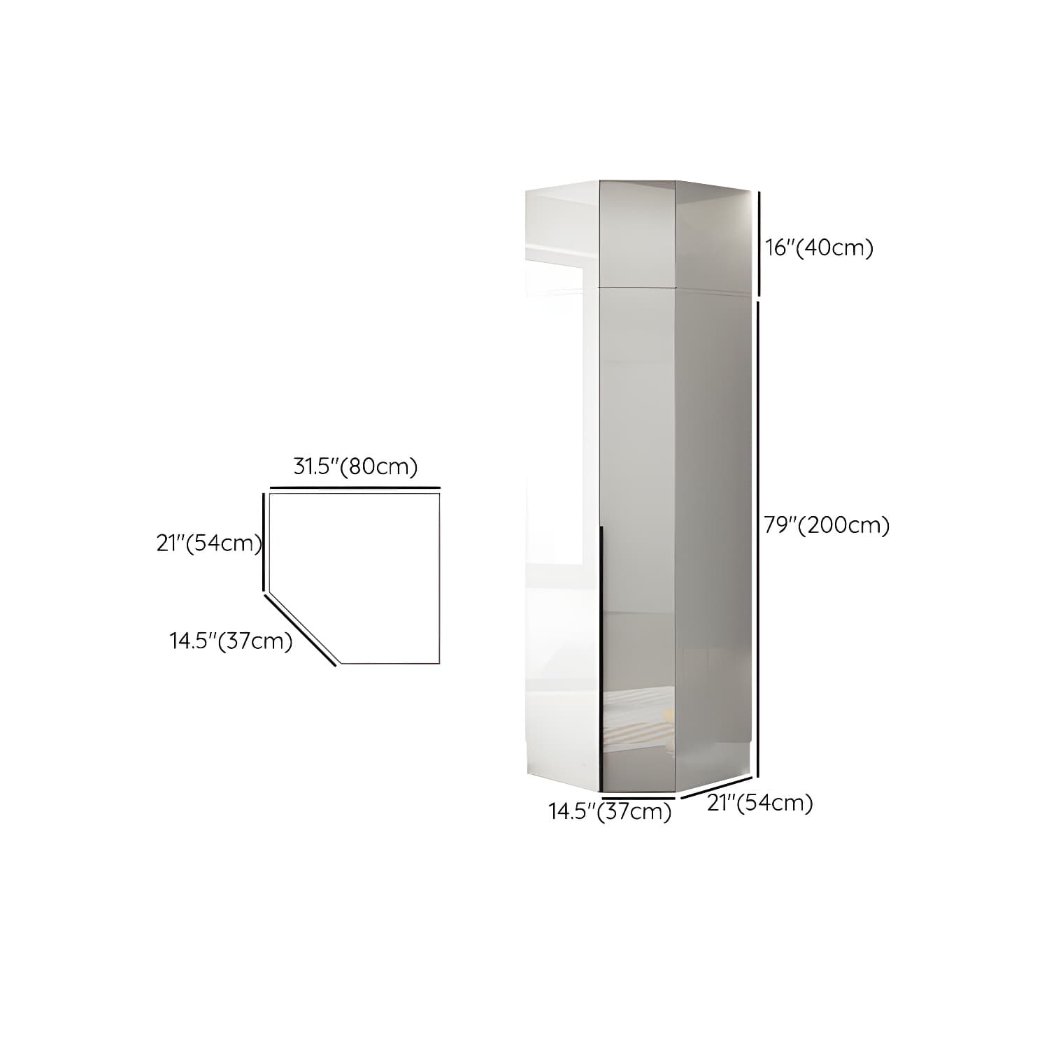 Hinged Wardrobe Armoire with Shelves White Wardrobe Closet for Home - image 32