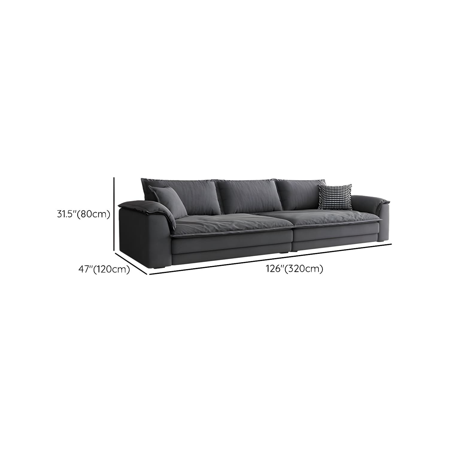 Modern Gray Abrasive Cloth Upholstered Stationary Sectional Sofa with Wood Frame - image 13