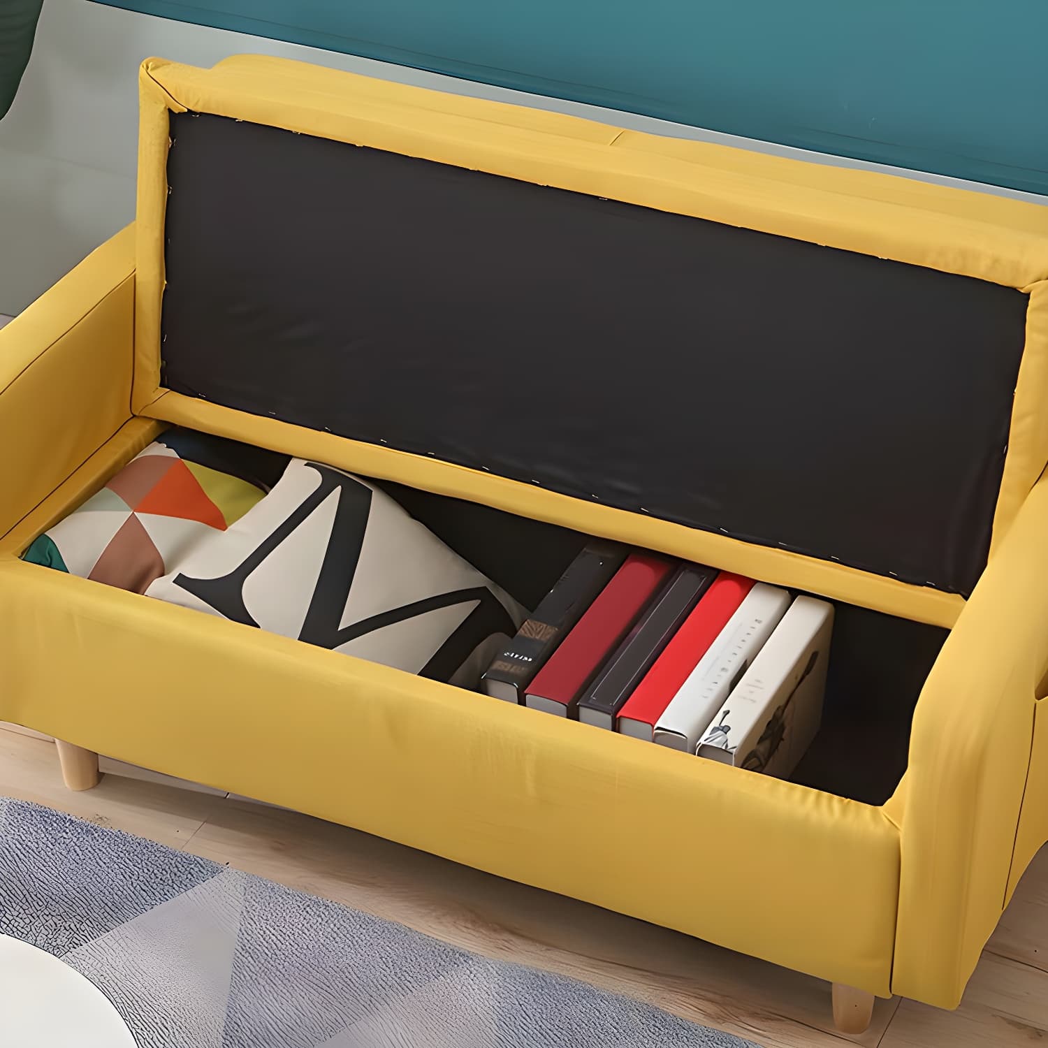 Contemporary Azure/Brown/Magenta Standard Sofa with Hidden Storage - image 21