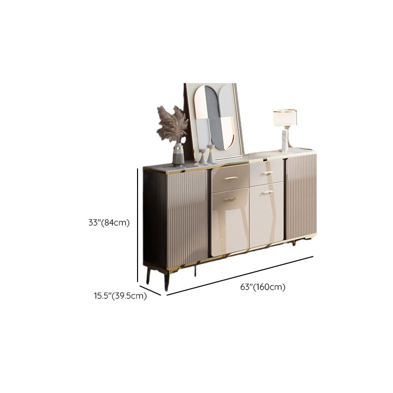 Luxury Off White Sideboard with Faux Marble Countertop and Standalone Design - image 17