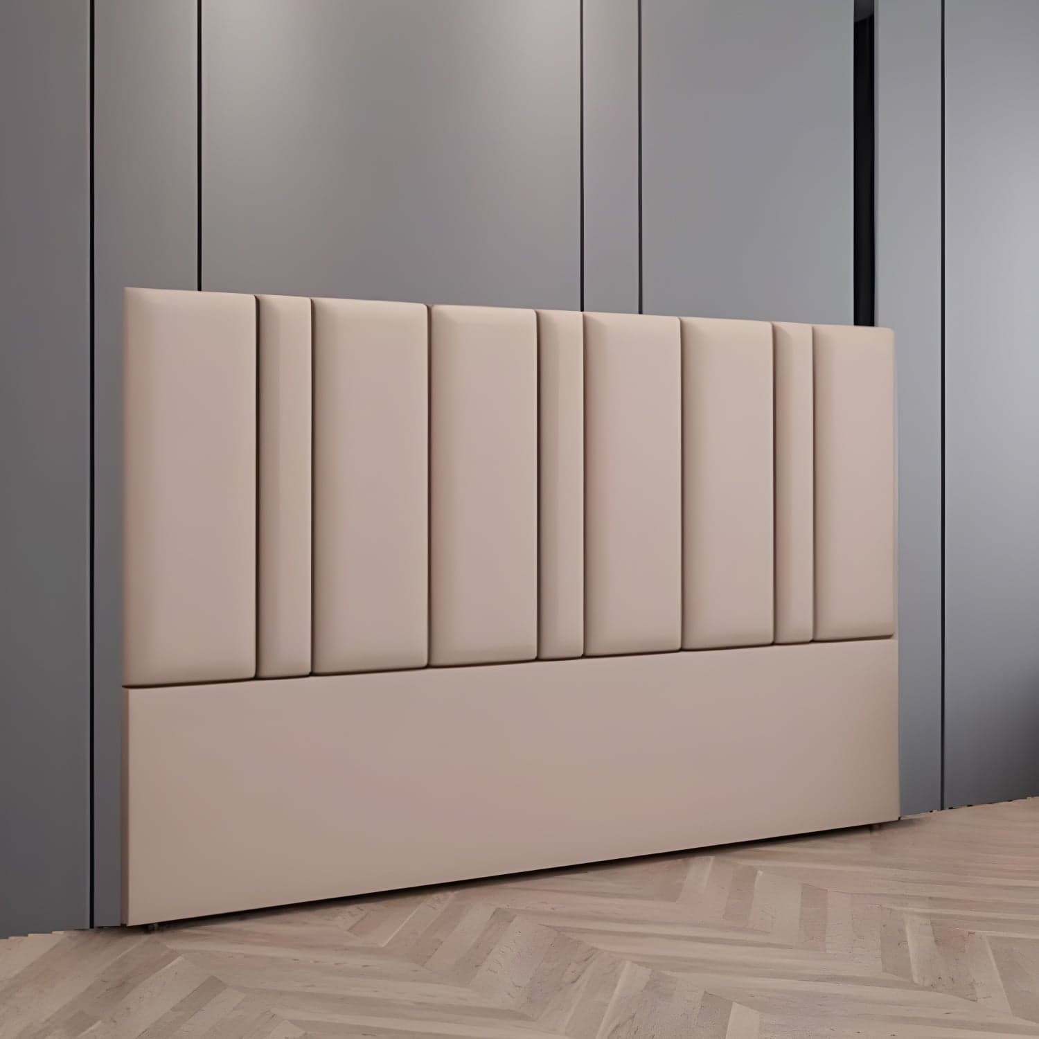 Stylish Upholstered Panel Headboard with Wood Legs and Modern Rectangular Design - image 4