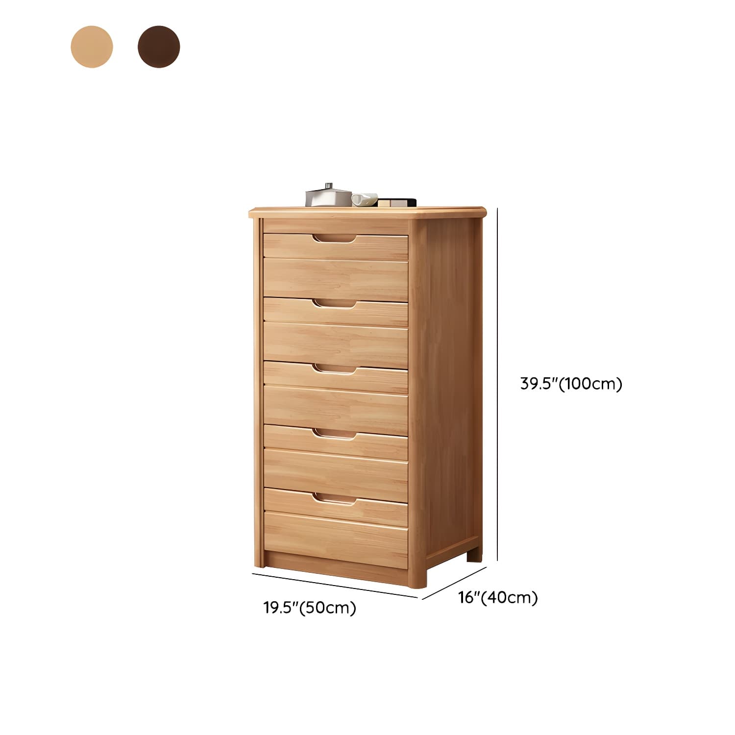Traditional Wood Dresser with Drawers in Narrow Design and Rubberwood Material - image 20