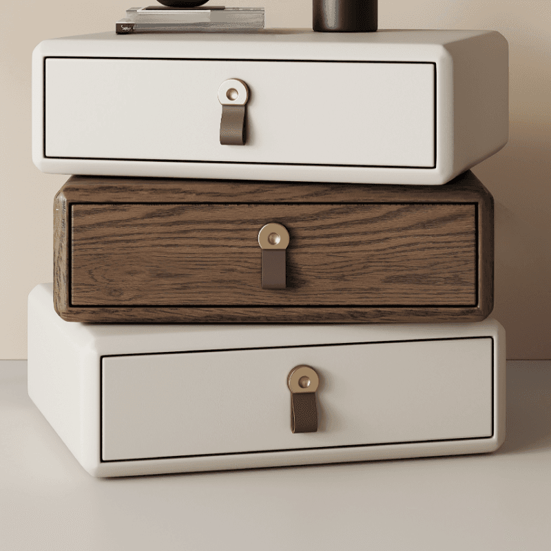 Organic Modern Nightstand With Drawer Organization Featuring 3 Drawers and Pleather Countertop - image 21