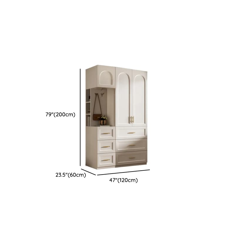 Chalk Modish Laminate Wardrobe Closet with Soft Close Drawer, Soft Close Door, Interior Shelves, and Clothing Rod - image 15