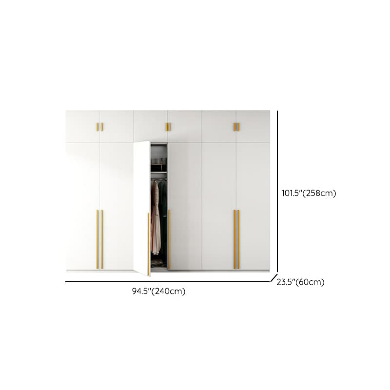 Simple Lumber White Wardrobe Armoire with Interior Shelves & Clothing Rack & Soft Close Drawer & Soft Close Door - image 25