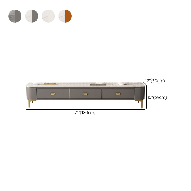 Modern Glass TV Stand with Low Height, 3 Drawers, Legs, and Easy Partial Assembly - image 13