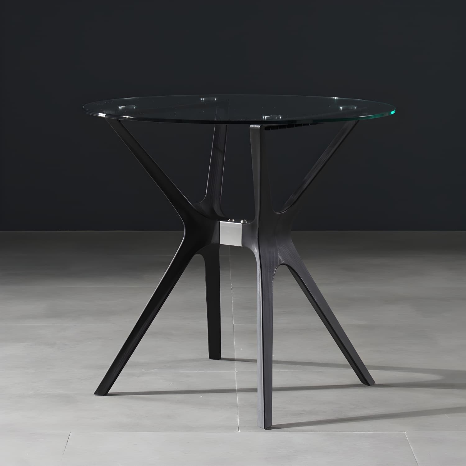 31.5" Modern Style Dining Table Round Glass Pedestal Dining Table for Home Use