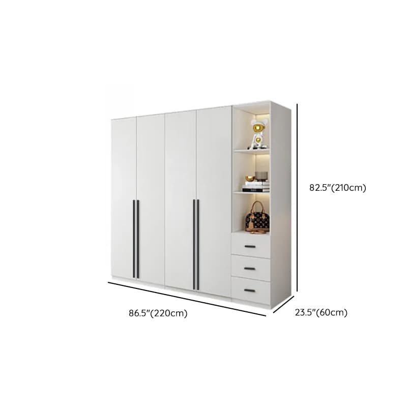 White Lumber Detached Wardrobe Closet with Soft Close Drawer, Door, Interior Shelves, and Clothing Rod - image 41