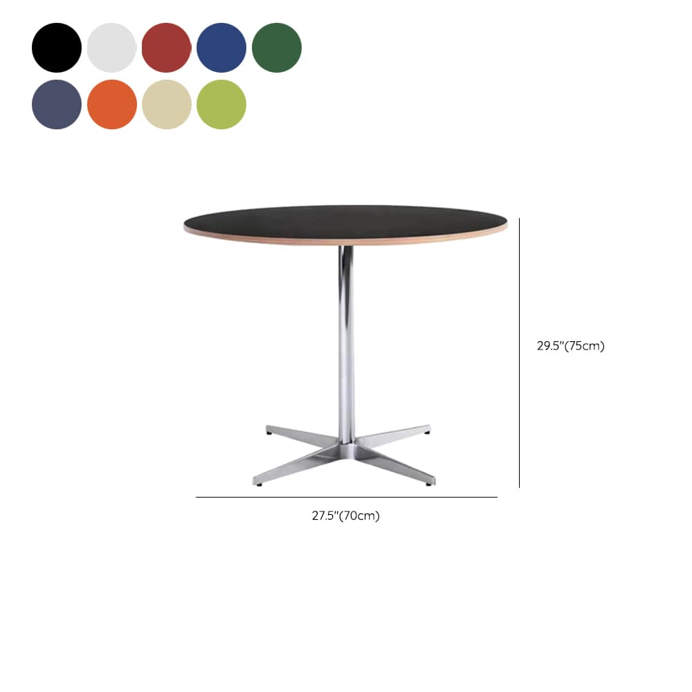 Trendy Orbicular Dining Table with Timber Top, Fixed Table Mechanism in Cerulean/Green/Apricot Color - image 17