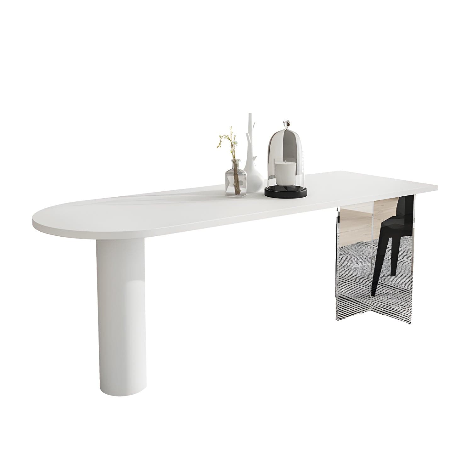 Pine Solid Wood Dining Table Contemporary Dining Table with Double Pedestal - image 3