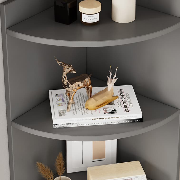Modern Corner Accent Cabinet with Glass Doors and 2 Interior Shelves - image 12