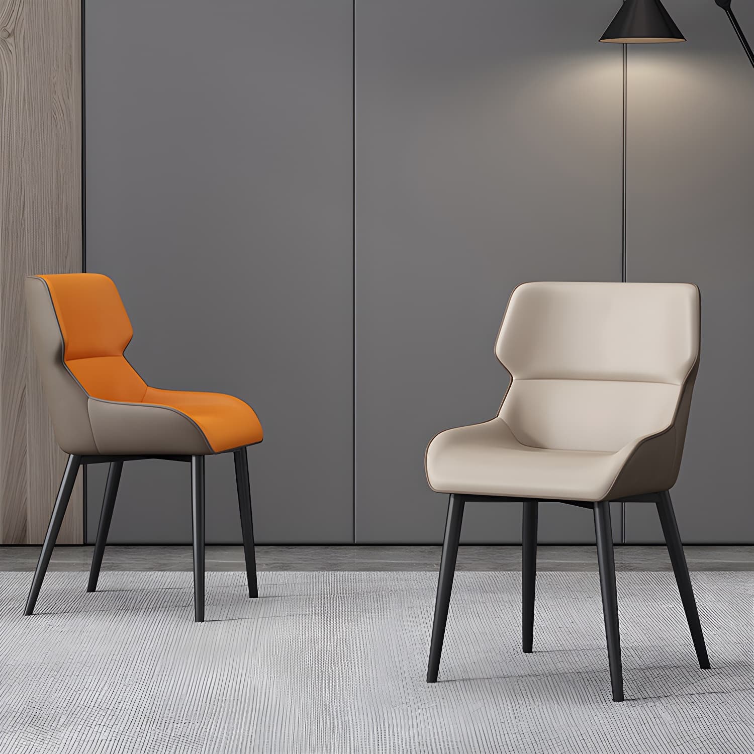 Nordic Style Metal Chair Wingback Kitchen Side Chair for Dinning Room - image 7