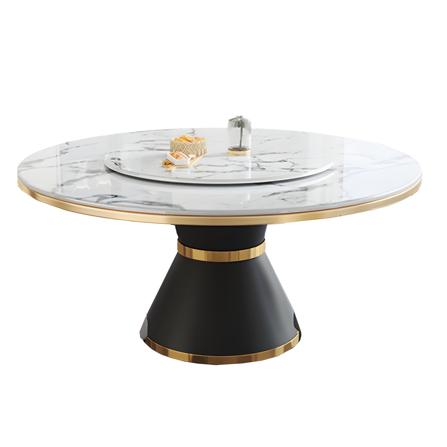 Modern Dining Set 1/5/7 Pcs Round Marble Dining Table and Upholstered Chairs - image 5