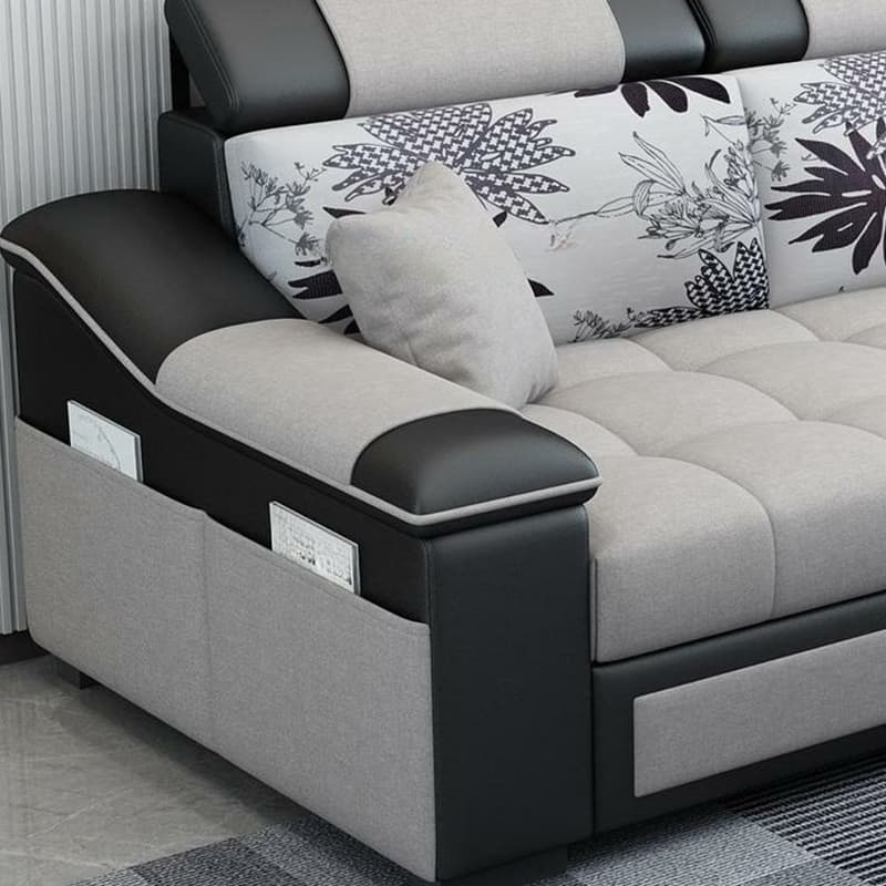 Cushion Back Wood Black 9 Feet Pillow Top Arm Sectional Sofa - image 19