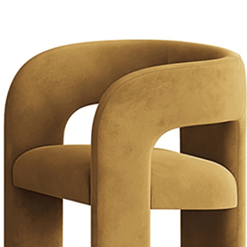 Soft-pile Fabric Upholstered Secure Outlined Arm Chair with Curved Back and Dark Blue/Light Green/Blush Legs in a Nordic Style - image 22
