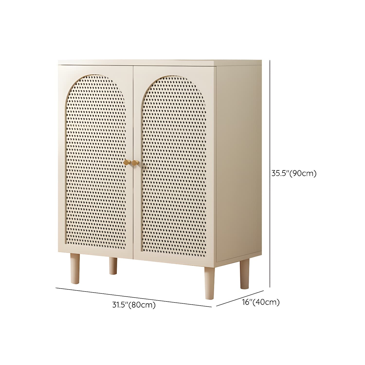 White Modern Wood Sideboard Credenza with Cabinets and Shelves Included - image 15