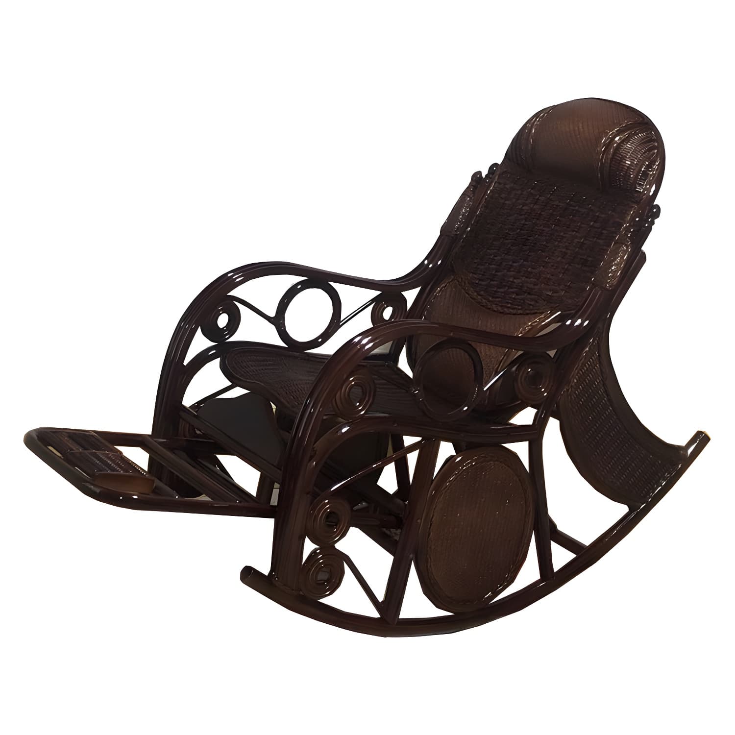 Traditional Spindle Rocking Accent Chair Tobacco Finish Rocker Chair Reclining - image 20