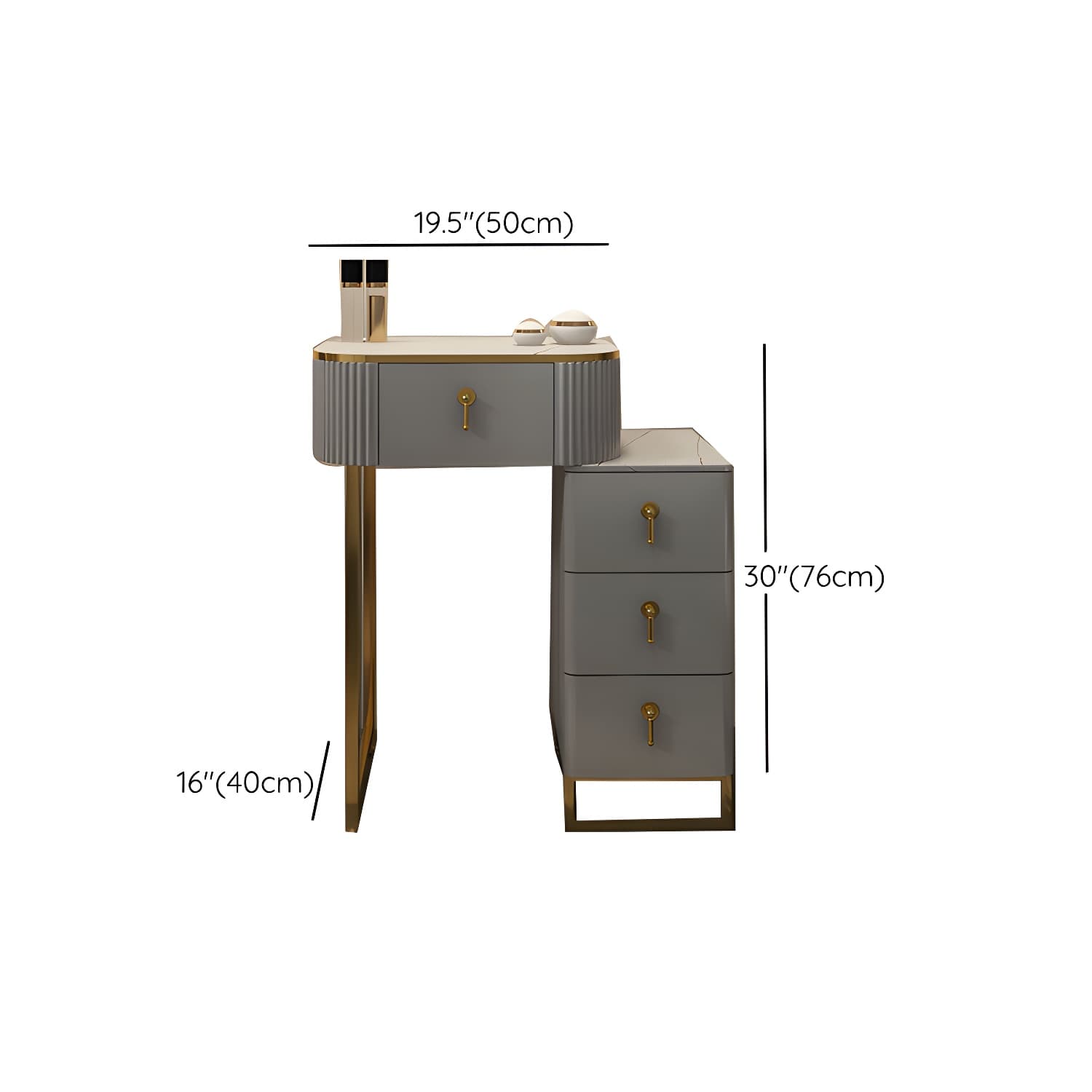 Contemporary Makeup Vanity Desk Table 29.9" H Bedroom Makeup Counter - image 19