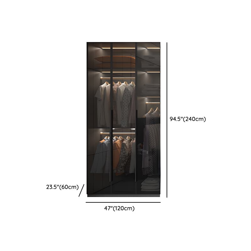Midnight Black Unattached Lumber Armoire Cabinet with Soft Close Door, Interior Shelves, Clothing Rod and Soft Close Drawer - image 19