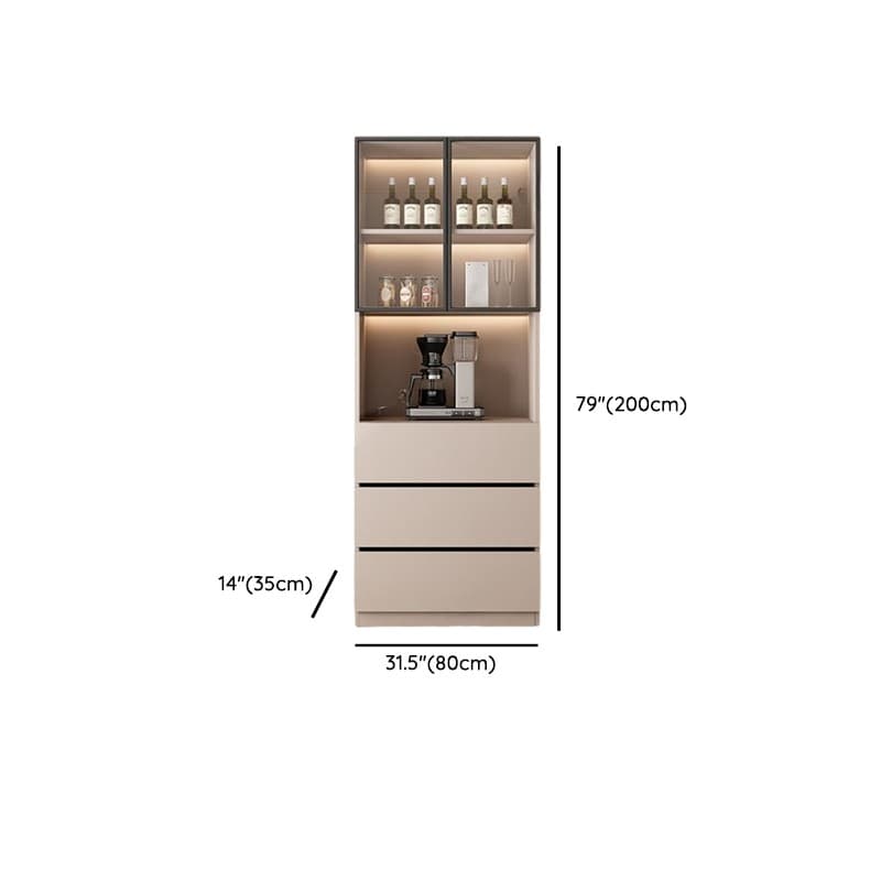 Wide/Standard/Narrow Modern Timber 3 Drawers 2 Shelves/3 Shelves/1 Shelf Glass Doors Pantry Hutch Sideboard - image 27