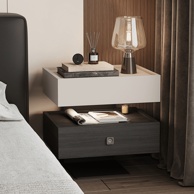 Organic Modern Open Nightstand with Composite Wood and Illuminating Feature - image 10