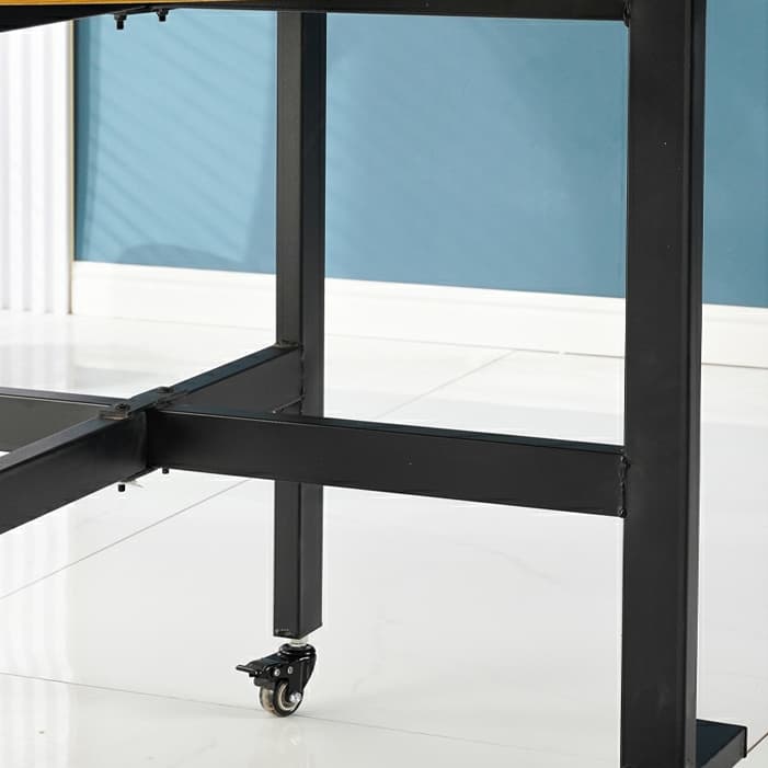 Extendable Round Modern Drop Leaf Dining Table with Steel Legs - image 9