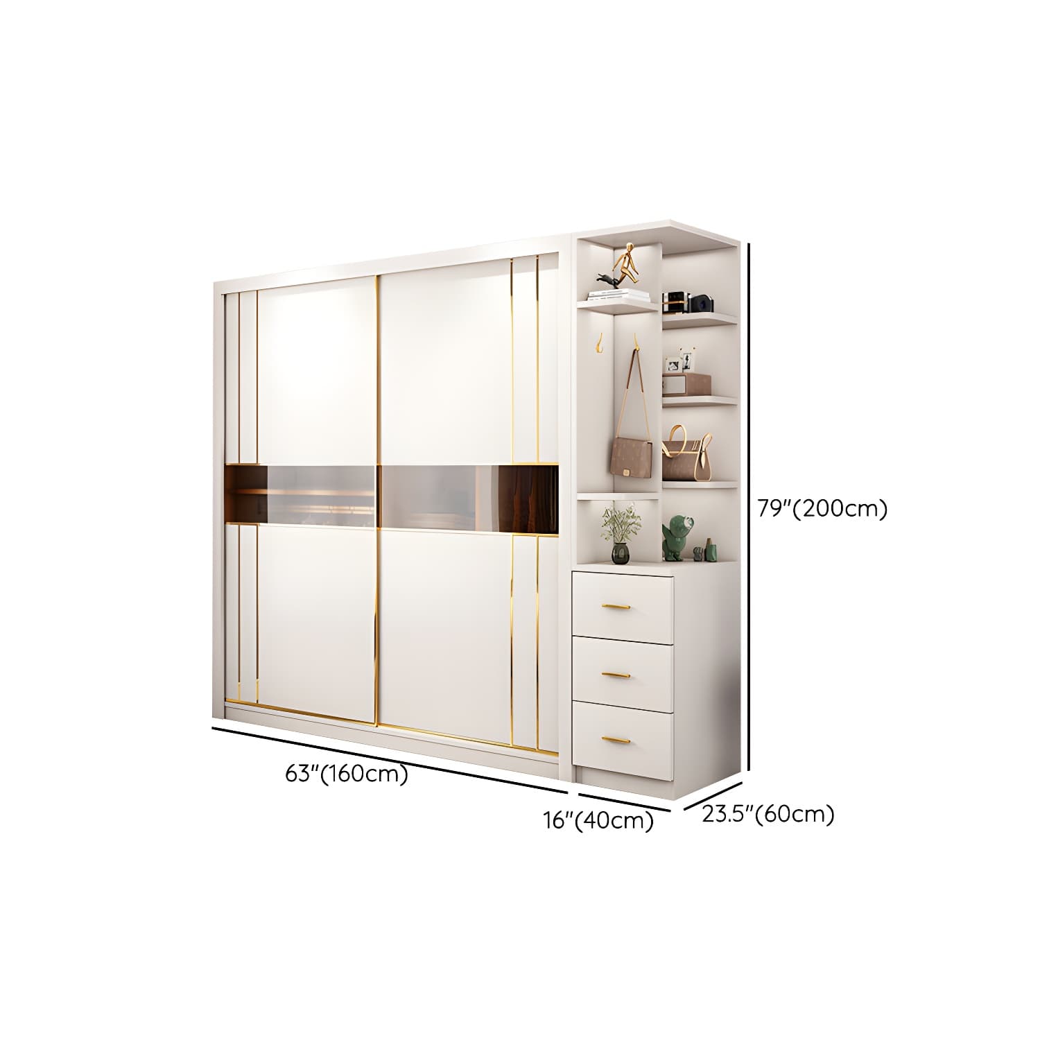 Modern Style Wardrobe Cabinet Glass Wardrobe Closet for Home - image 19
