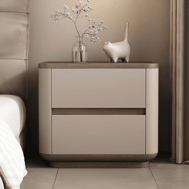 Organic Modern Nightstand With Drawer Organization Featuring 2 Drawers and Real Wood Countertop - image 6