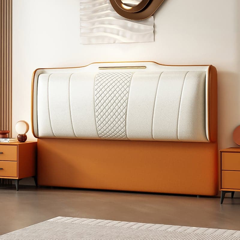 Art Deco Style Panel Headboard in Pine Wood with No Distressing, Rectangle Shape for King/Queen/Full Bed, Featuring Sponge Upholstery and Standard Height - image 4