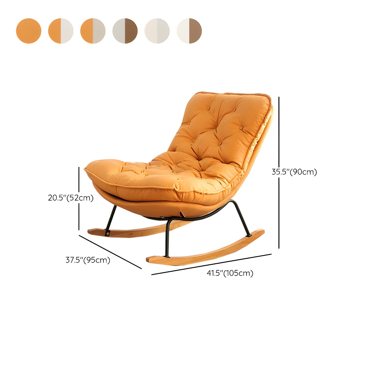 Stylish Modern Metal Rocking Chair with Tufted Upholstery and Stain-Resistant, Removable Cushions - image 17