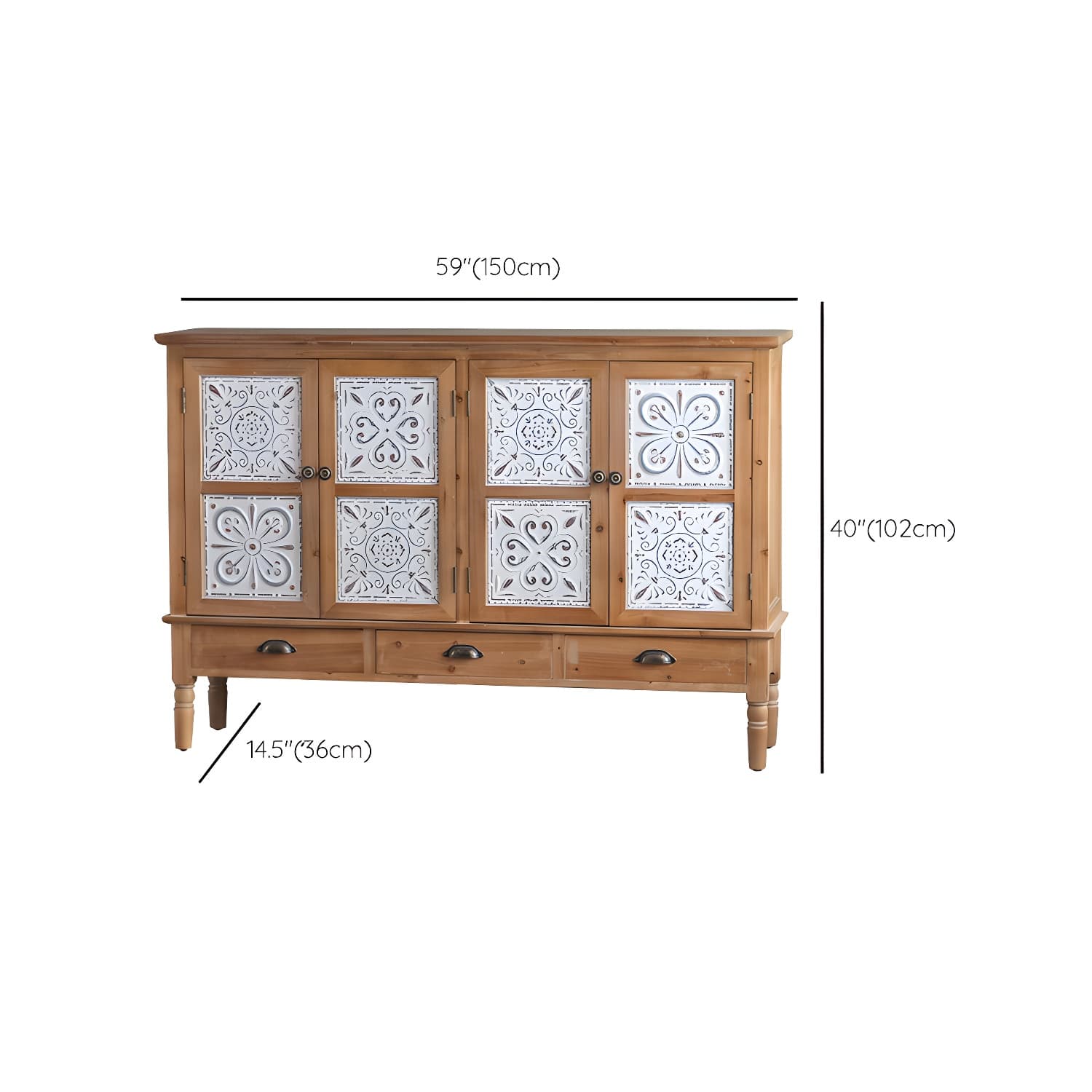 Industrial Accent Cabinet in Natural with Solid Wood Door and Drawers - image 16