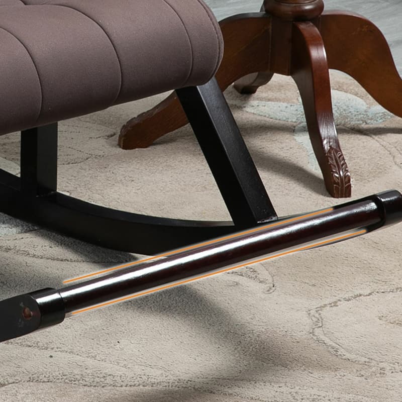 Traditional Wooden Rocking Chair with Tufted Upholstery and Track Arms - image 18