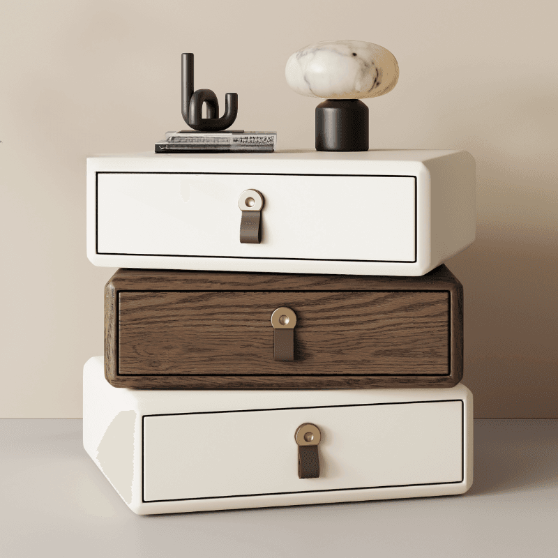 Organic Modern Nightstand With Drawer Organization Featuring 3 Drawers and Pleather Countertop - image 12