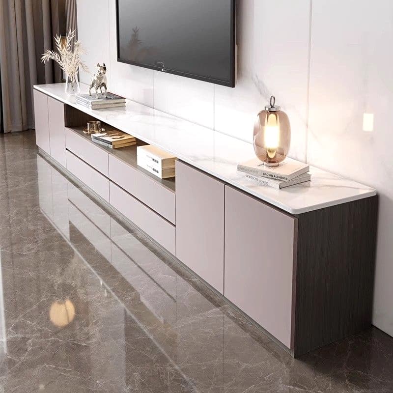 Deco Stone TV Stand with Shelf, 4 Drawers, 2 Cabinets, and Exposed Storage - image 6