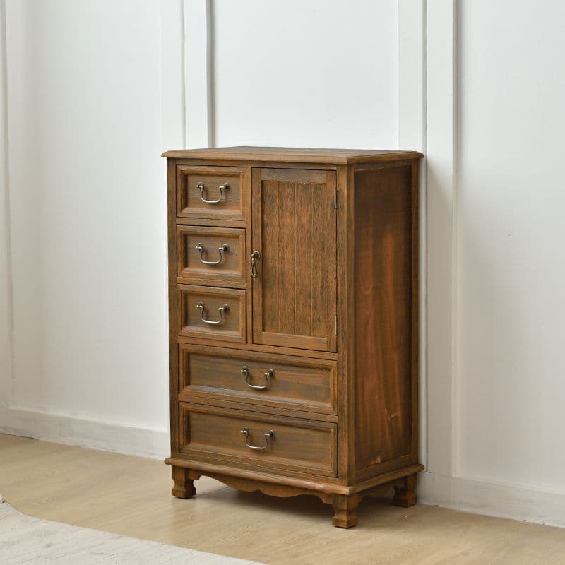 Coastal Style Storage Chest Solid Wood Countertop with Drawers and Doors - image 3