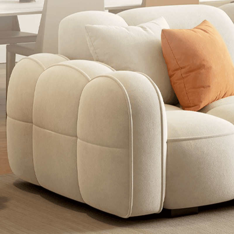 Contemporary Modern Solid Color Water Resistant Standard Sofa in White/Olive Green/Sepia, 4-seater/for 3 with 2 Pillows - image 14