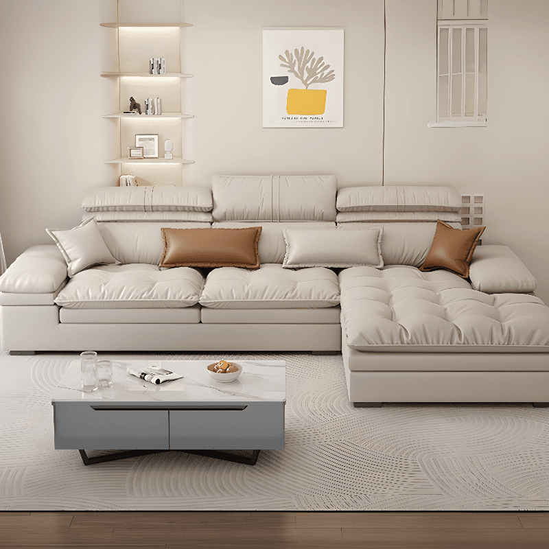 Comfortable L-Shape Corner Sectional Seats 5, Right Hand Facing with Down Seat Fill