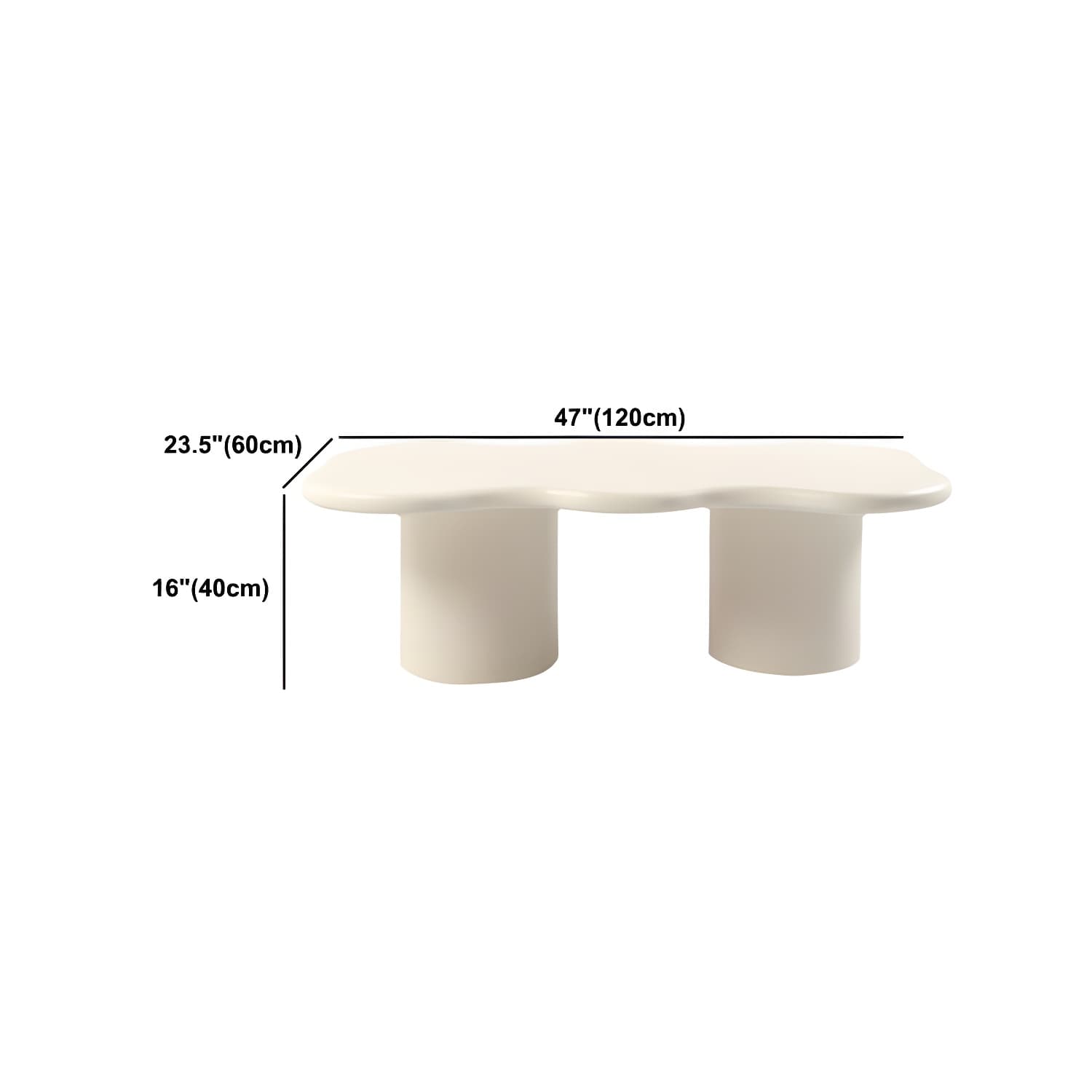 Solid Wood Coffee Table White Minimalist Coffee Table for Living Room - image 15