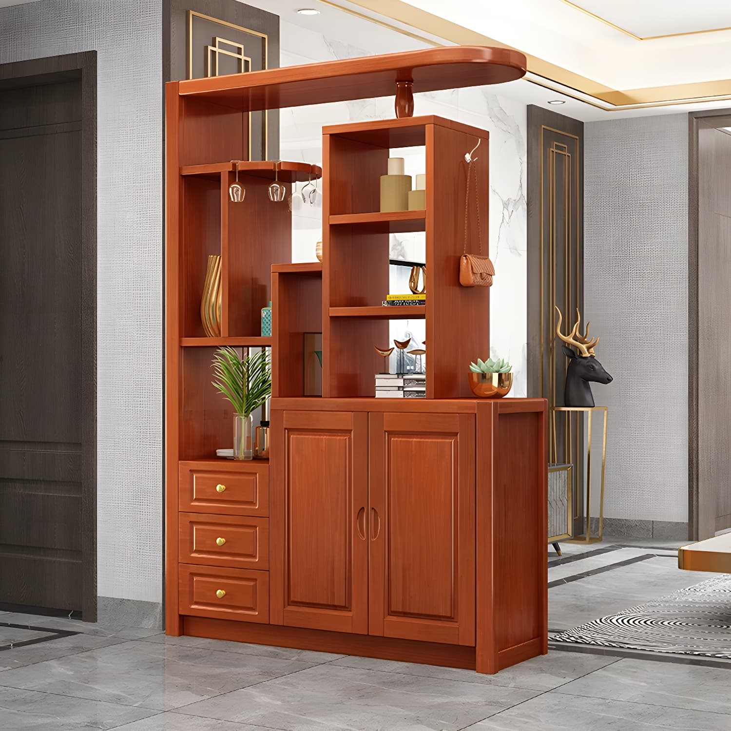 15.7" D Solid Wood 3-Drawer Accent Cabinet with Shelves for Entryway - image 7