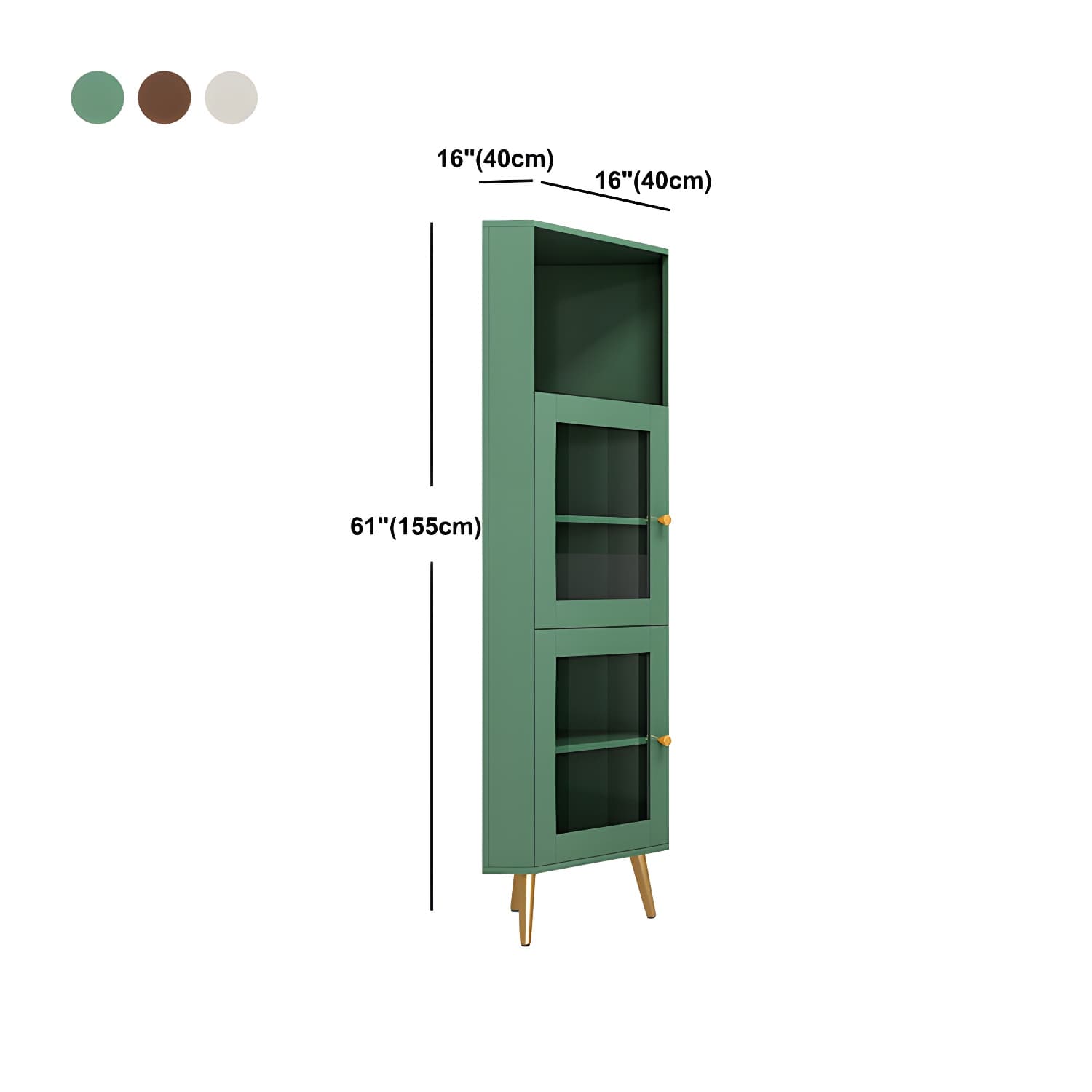 Wooden Storage Cabinet with 2 Glass Doors and Storage Shelf Modern - image 13