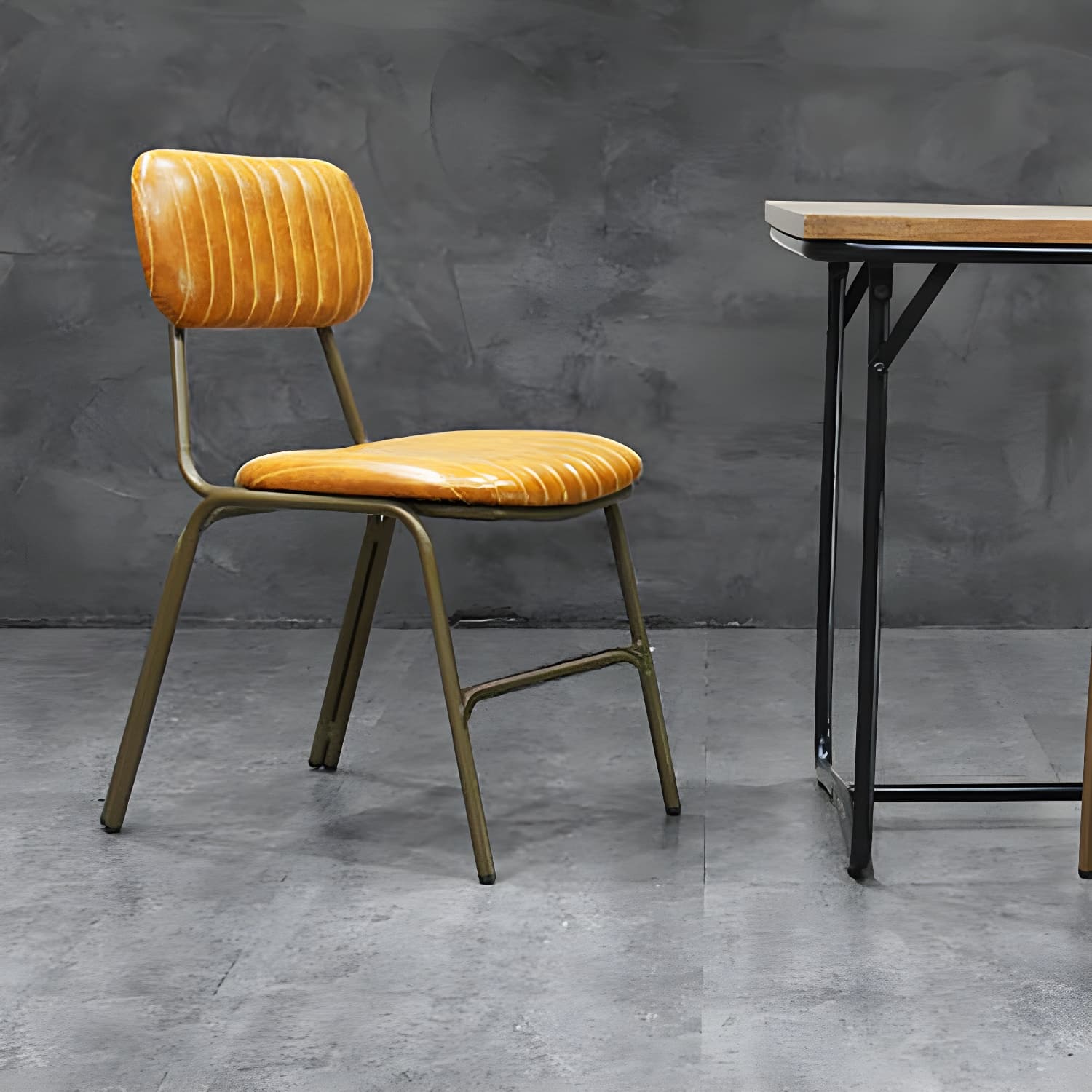 Industrial Metal Dining Room Chairs Open Back Dining Side Armless Dining Chairs (Set of 2) - image 20