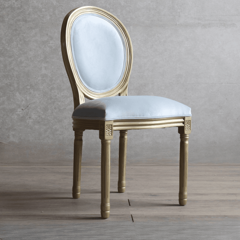 Golden Legged King Louis Back Armless Chair for Dining Room, Outlined Frame with Foot Pads, Steady and Stable - image 11