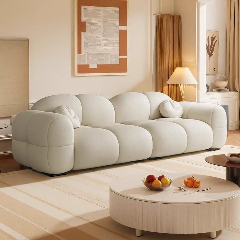 Trendy Solid Color Stain Resistant Loveseat in Black/Dark Gray/Taupe for 2 People with 2 Pillows - image 10