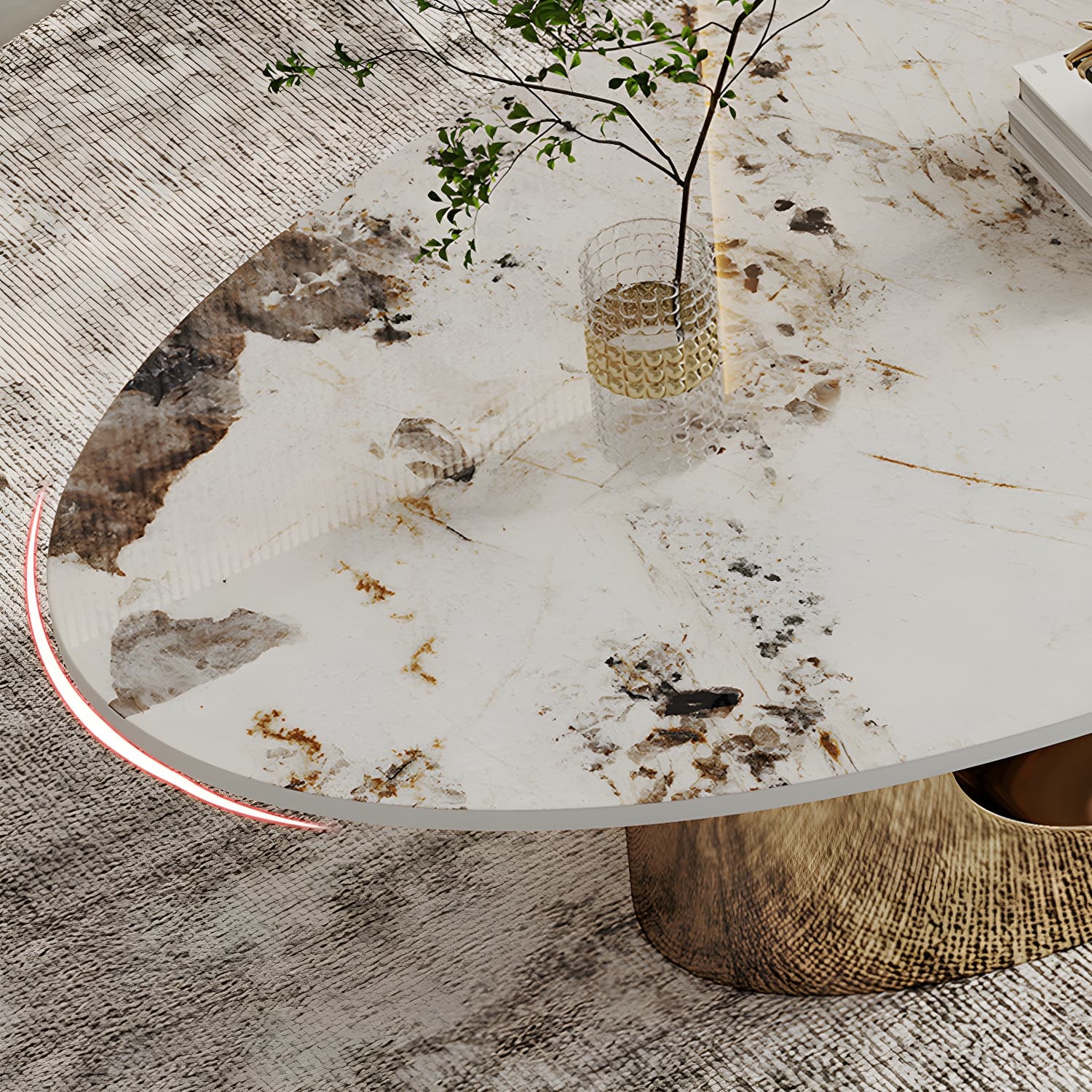 Slate Single Coffee Table Pedestal Glam Nesting Coffee Table Set - image 8