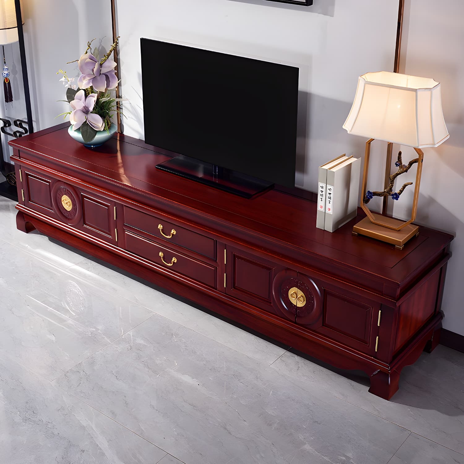 Wooden TV Cabinet Classical Storage TV Stand for Living Room - image 4