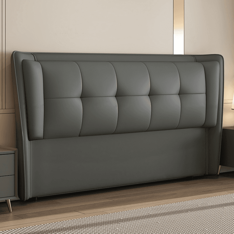 Trendy Panel Headboard with No Distressing, Piled Tufted Rectangle Design for King/Full Bed, Featuring Sponge Upholstery and Standard Height