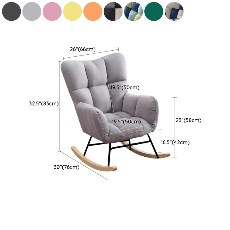 Simplistic Scratch-immune Padded Recessed Arm Ottoman Upholstered 2 Piece Set Bedroom Rocking Chair - image 16